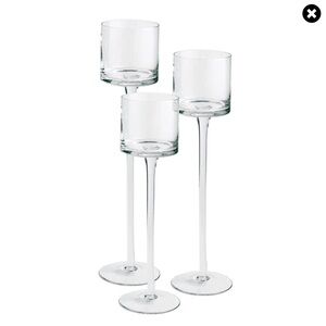 Set of Two 16” Glass Votive Holders